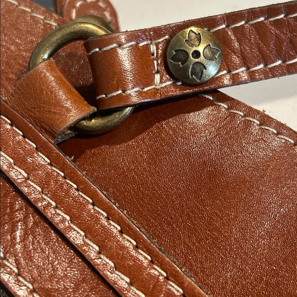 Patricia Nash Brown Poppy Tote Leather structured Shoulder Bag - Picture 9 of 12